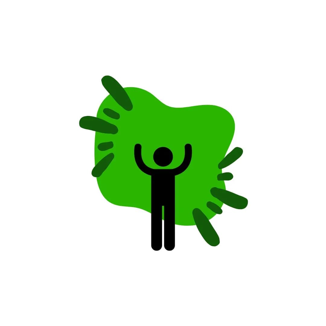 Person reaching their arms in success. 