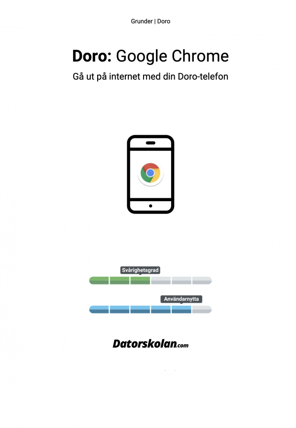 Framsidan av DigiGuiden om Google Chrome i en Doro-telefon