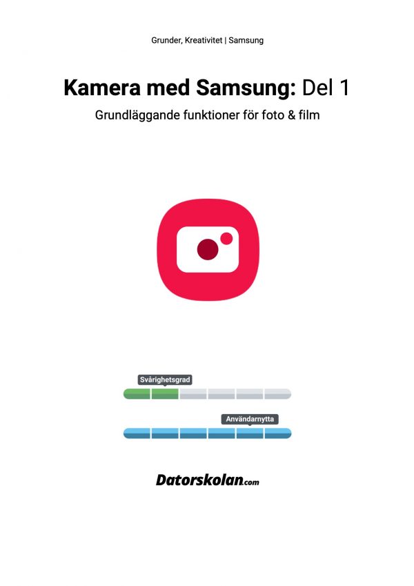 Framsidan av DigiGuiden som handlar om Kamera-appen i Samsung-telefoner