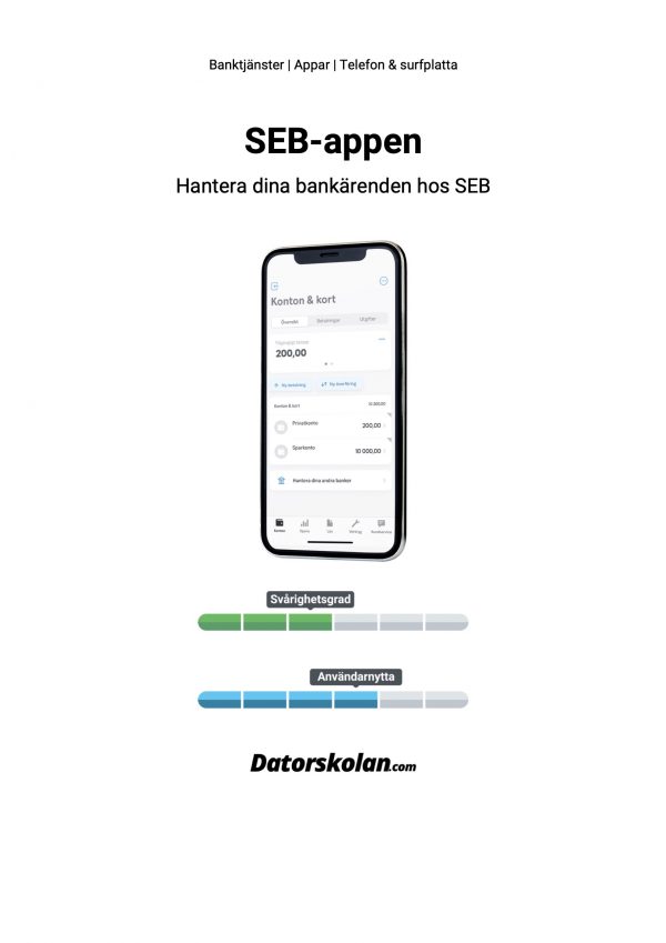 Framsidan av DigiGuiden som handlar om SEB-appen