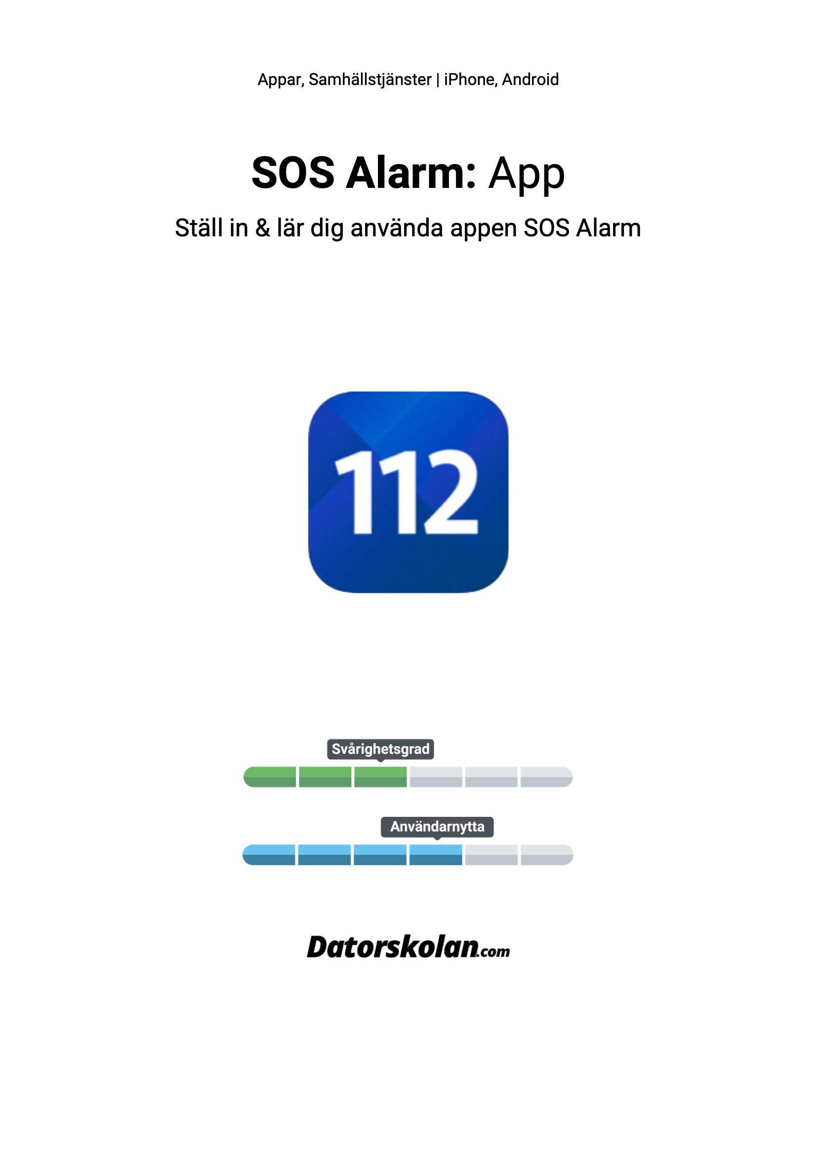 Framsidan av DigiGuiden som handlar om SOS-appen