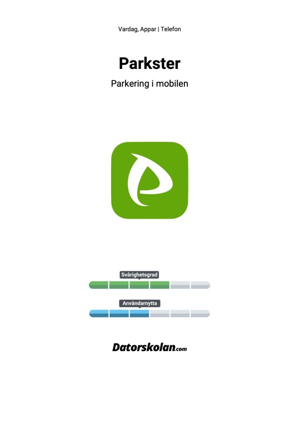Framsidan av DigiGuiden som handlar om Parkster