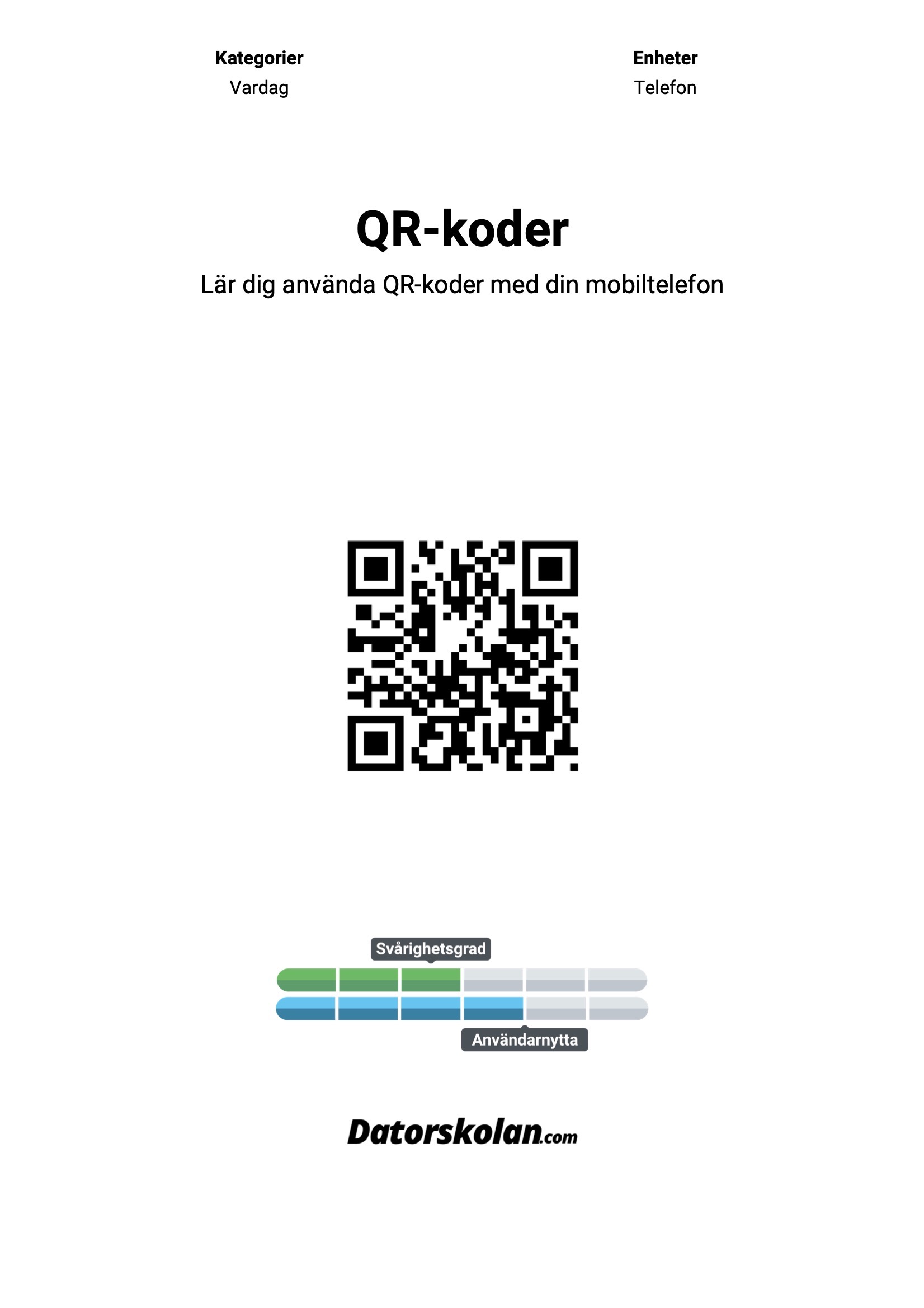Framsidan av DigiGuiden om QR-koder