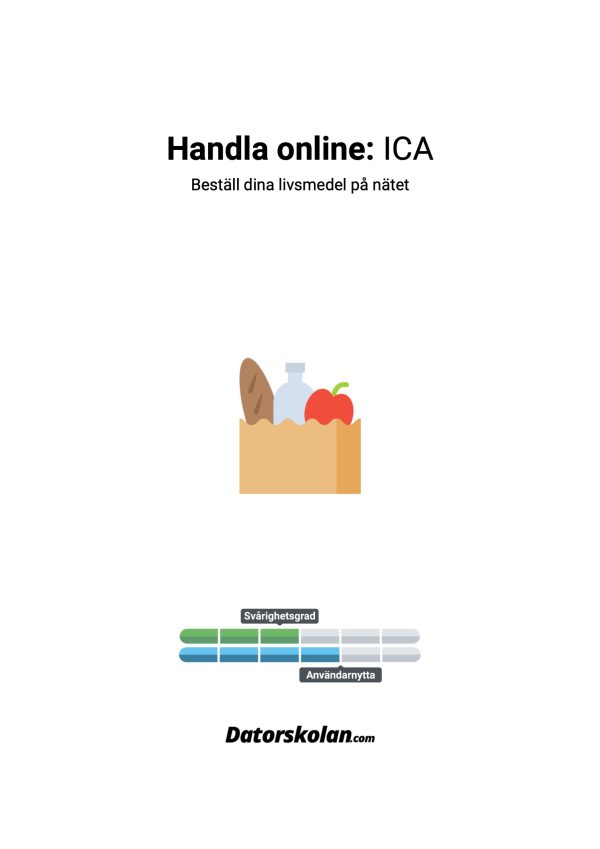 Framsidan av DigiGuiden som handlar om att handla online hos ICA