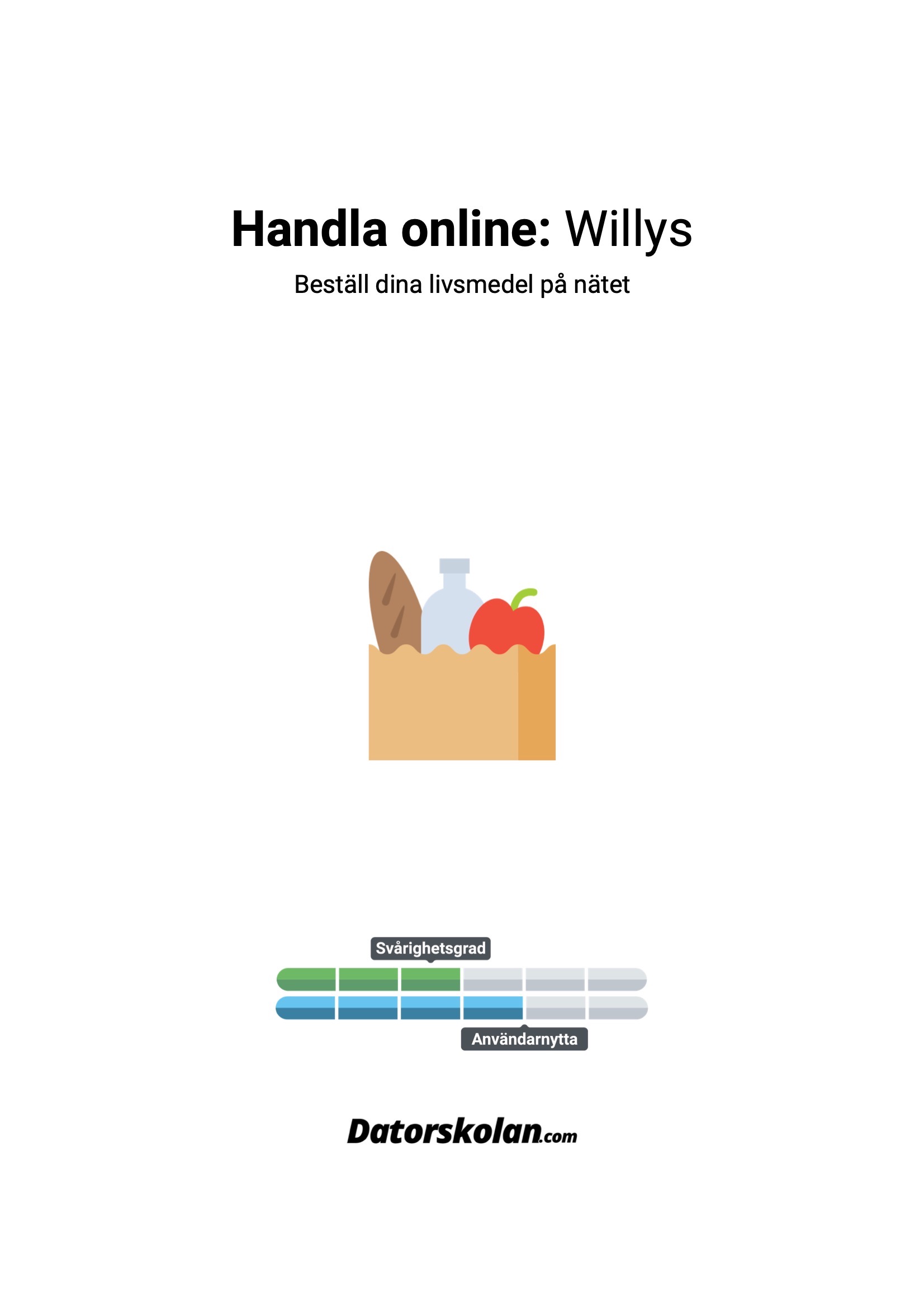 Framsidan av DigiGuiden som handlar om att handla online hos Willys